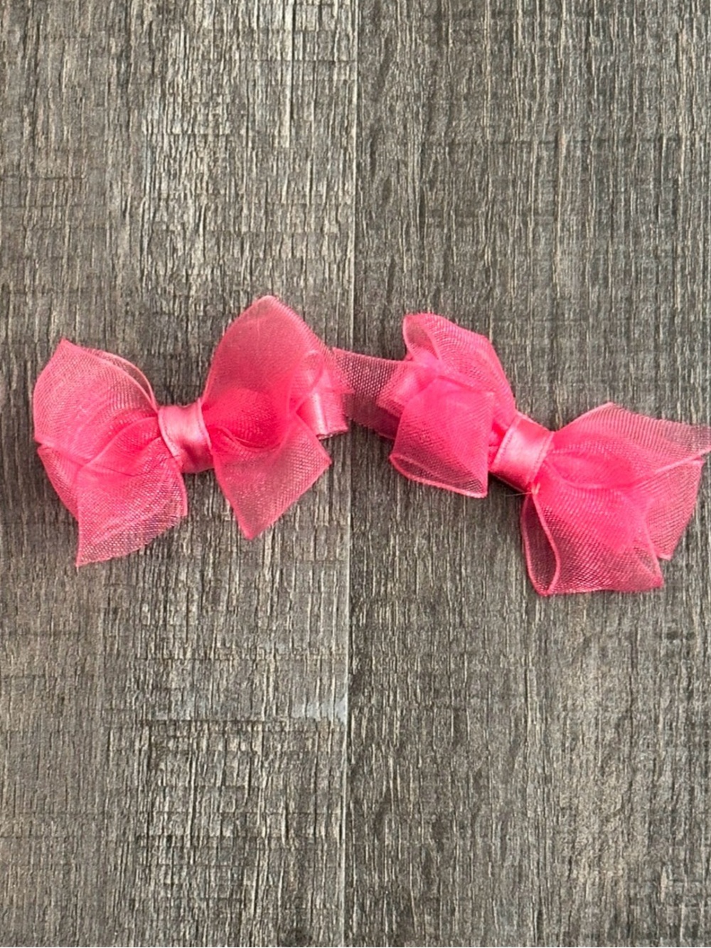 💞 Set of 2 Pink Tulle Hair Bow Hair Clips